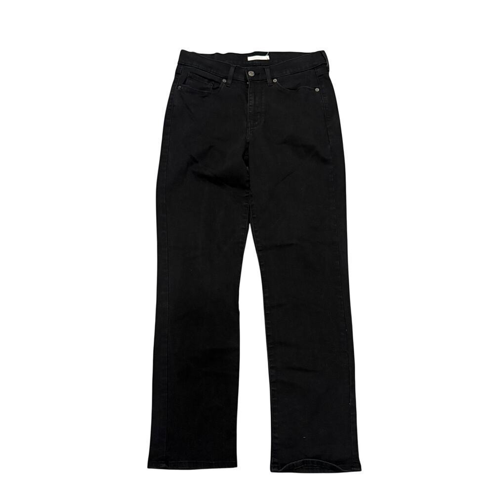 Levis Classic Straight High Waisted Black Jeans 8 29x30 Capsule Staple Shaping